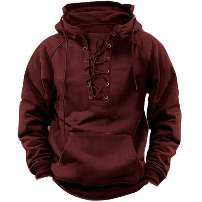 Rodney - Men's Hoodie with Subtle Lacing
