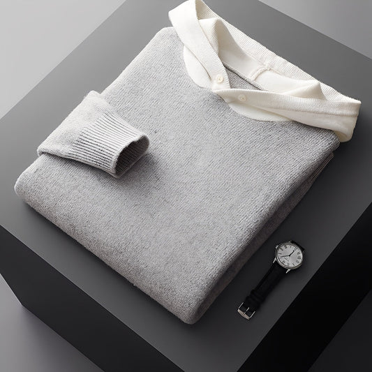 Darius - Stylová, teplá pletená mikina s kapucí pro muže