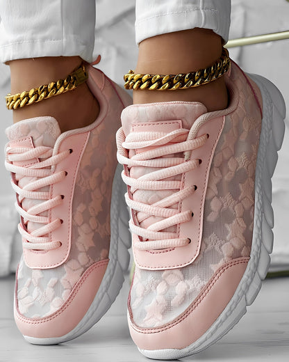 Elisabeth - Comfortable, airy women's sneakers with floral pattern