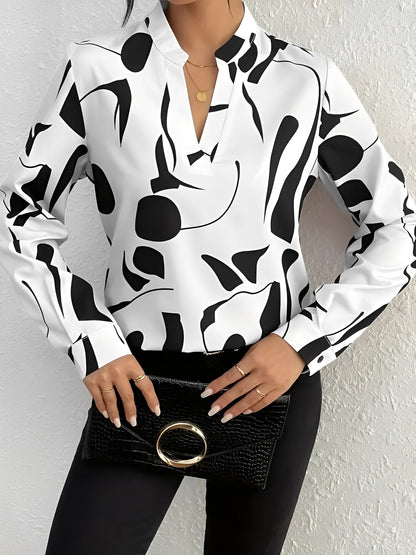 Melville - Elegante Damenbluse mit Muster und langen Ärmeln
