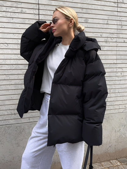 Loreen - Wygodna, dobrze ocieplana, luźno skrojona kurtka damska