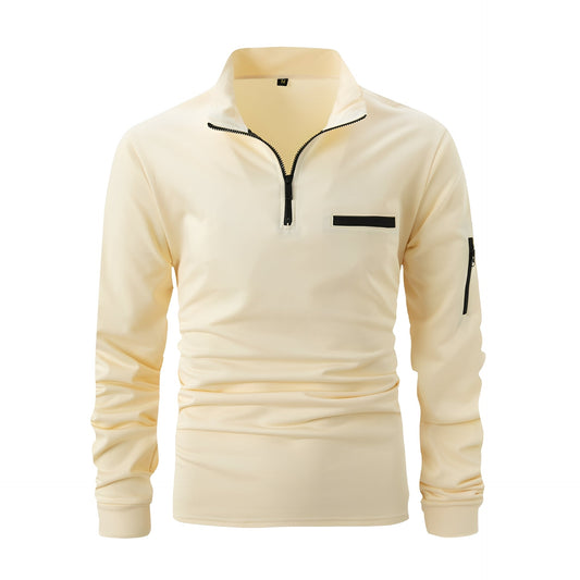 Lucian - Herren-Shirt mit Zipper und Tasche für Alltag