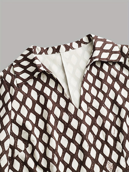 Bella - Elegante Rautenbedruckte Robe mit tailliertem Schnitt