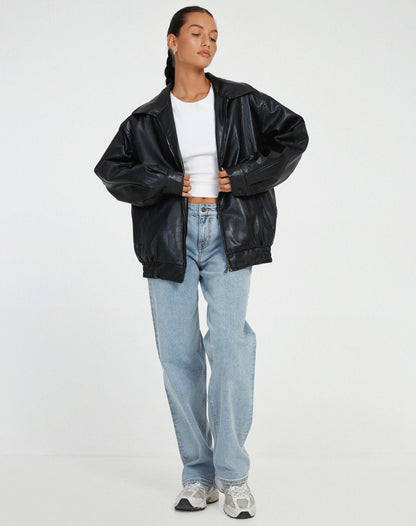 Ariane – Damenlederjacke im großen Stil