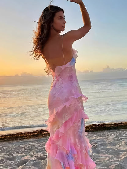 Angela - Stilvolles Damen-Maxikleid mit Rückenausschnitt