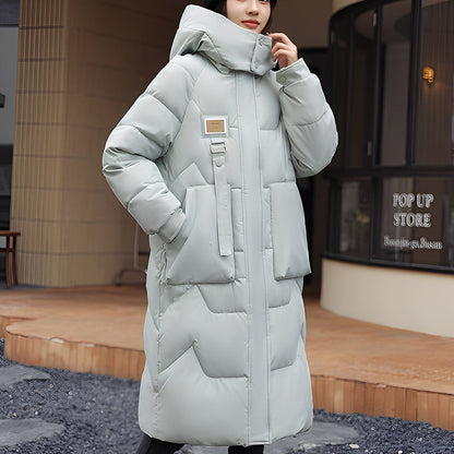 Rexanne - Modna długa damska bluza z kapturem z zamkiem