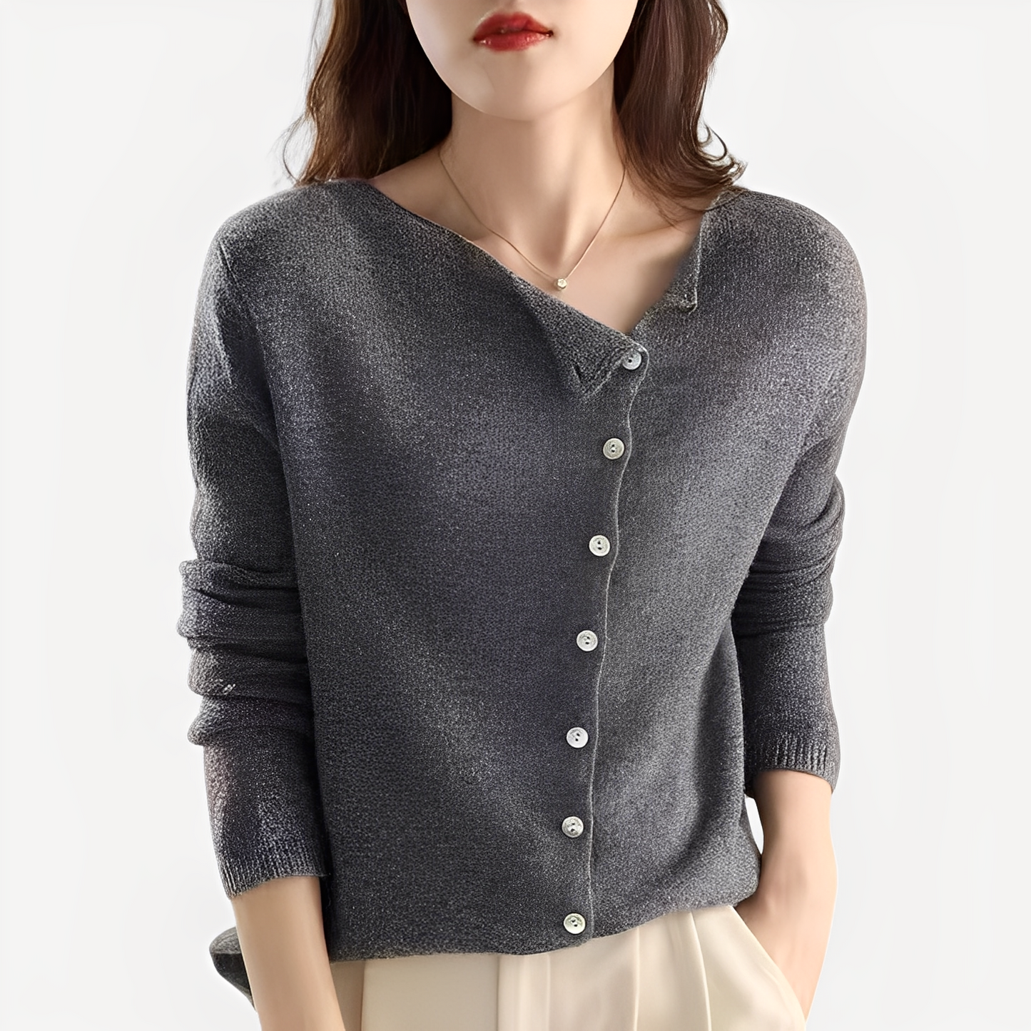Daria - Elegant, warm single-breasted cardigan for women