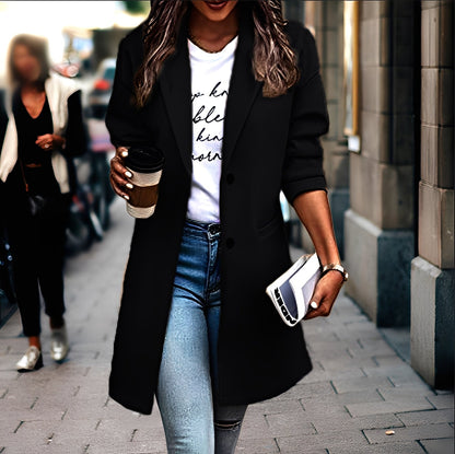 Samantha - Fashionable, thick wool coat for women