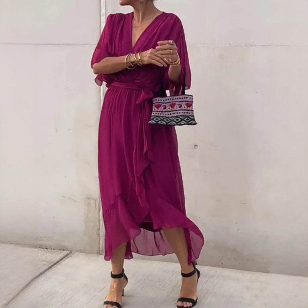 Demara - Elegantes V-Ausschnitt-Kleid für Damen