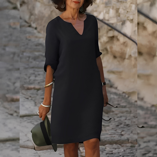 Guilaine - Elegantes V-Ausschnitt-Kleid für Damen