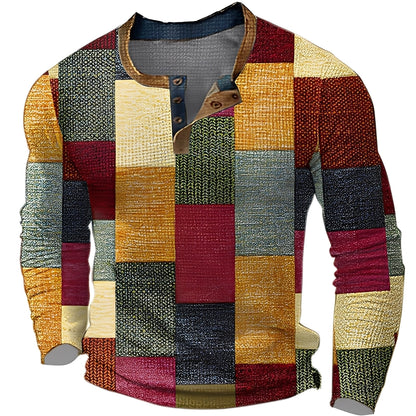 Brennan - wygodna, z nadrukiem męska koszulka z długim rękawem