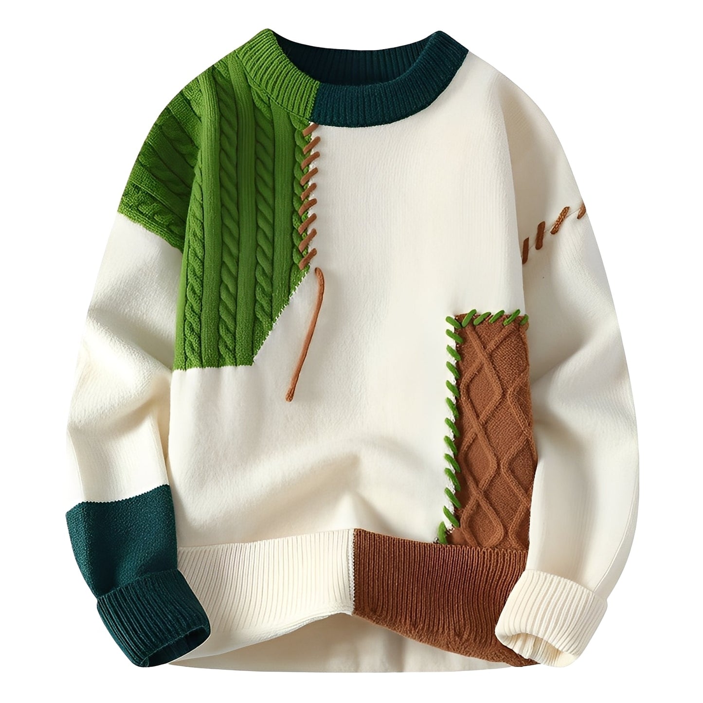 Carter - Stylish, warm men's sweater in patchwork style