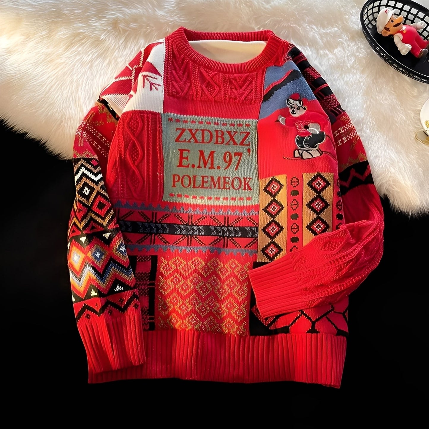 Charles - Stilvoller, locker gestrickter Weihnachtspullover für Damen