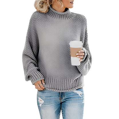 Evalyn - Cozy women's sweater with high collar
