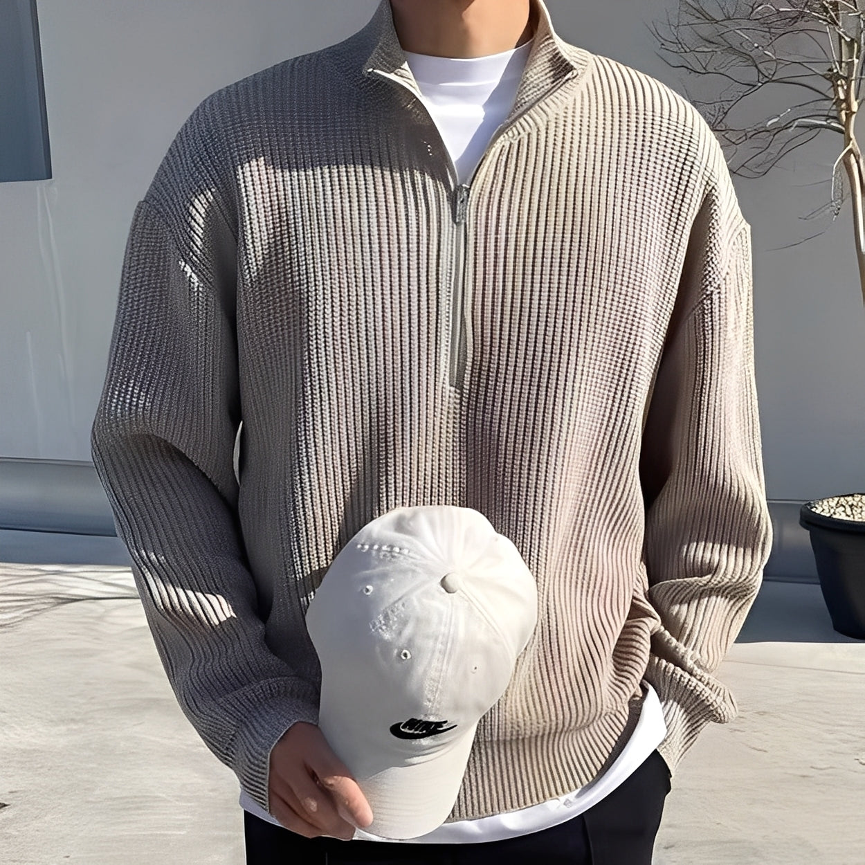 Jeffrey - módní, volně pletený pánský svetr