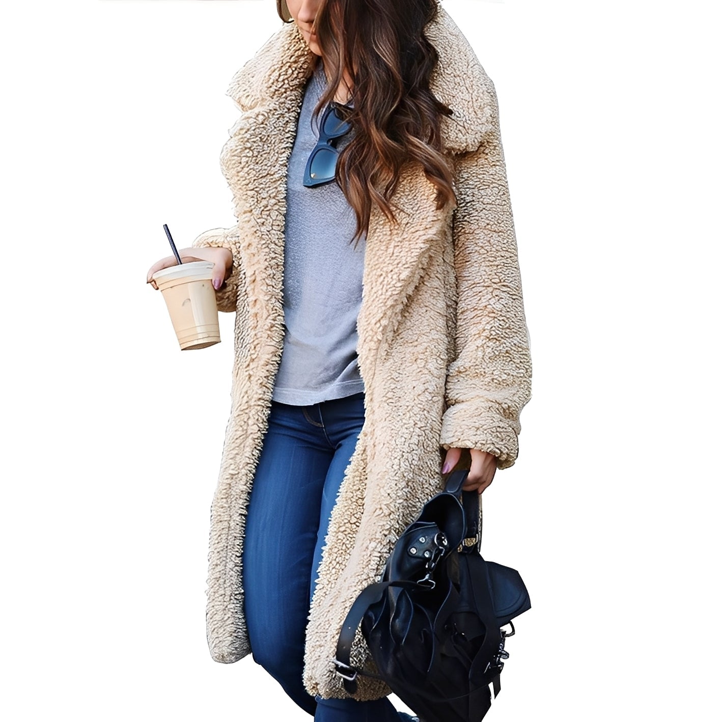 Katharine - Women's Wool Plush Coat with Elegance