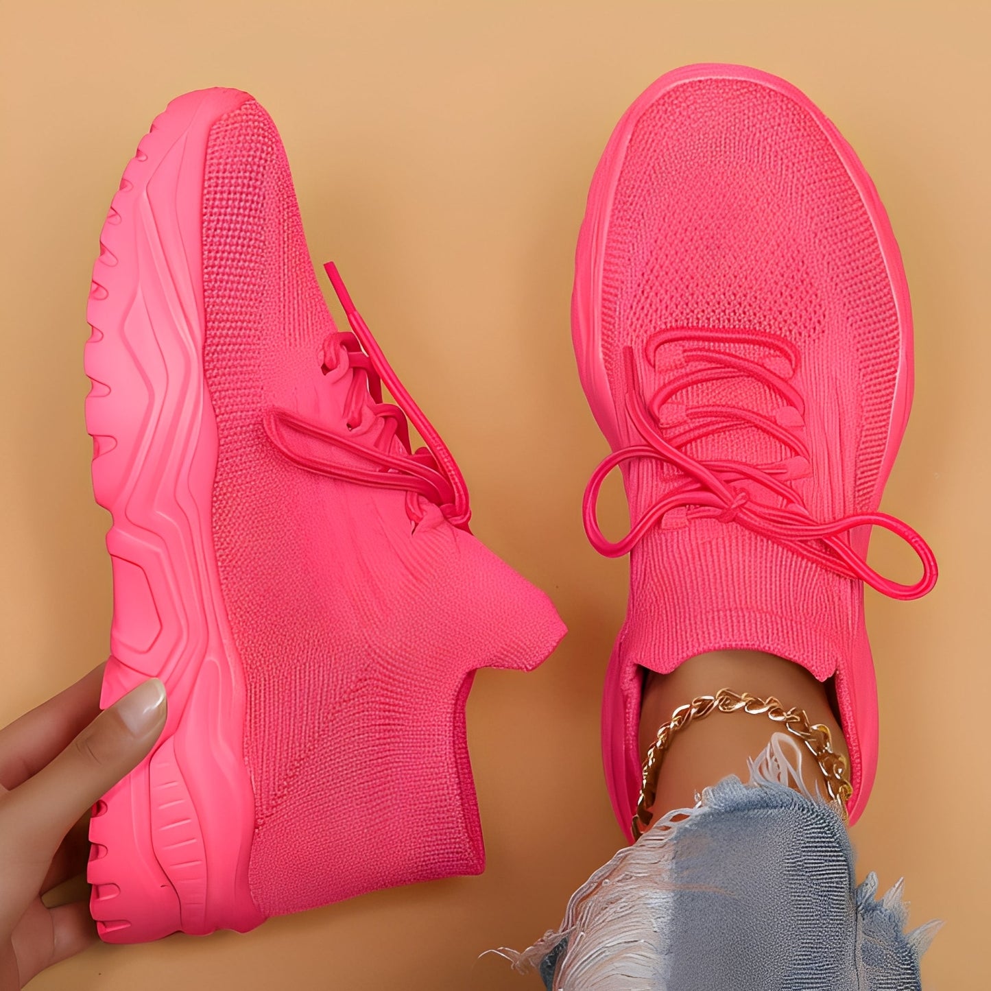 Wendi - Comfortable, loose knit sneakers for women