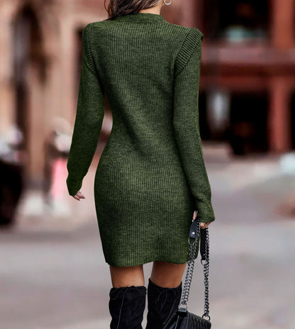 Rosannah - Schickes langärmeliges Damenstrickkleid