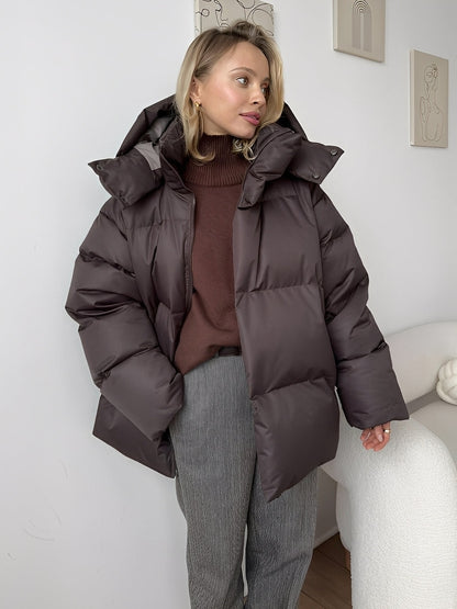 Loreen - Wygodna, dobrze ocieplana, luźno skrojona kurtka damska