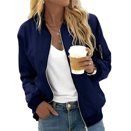 Shirlee - Veste bomber femme confortable au style rétro classique