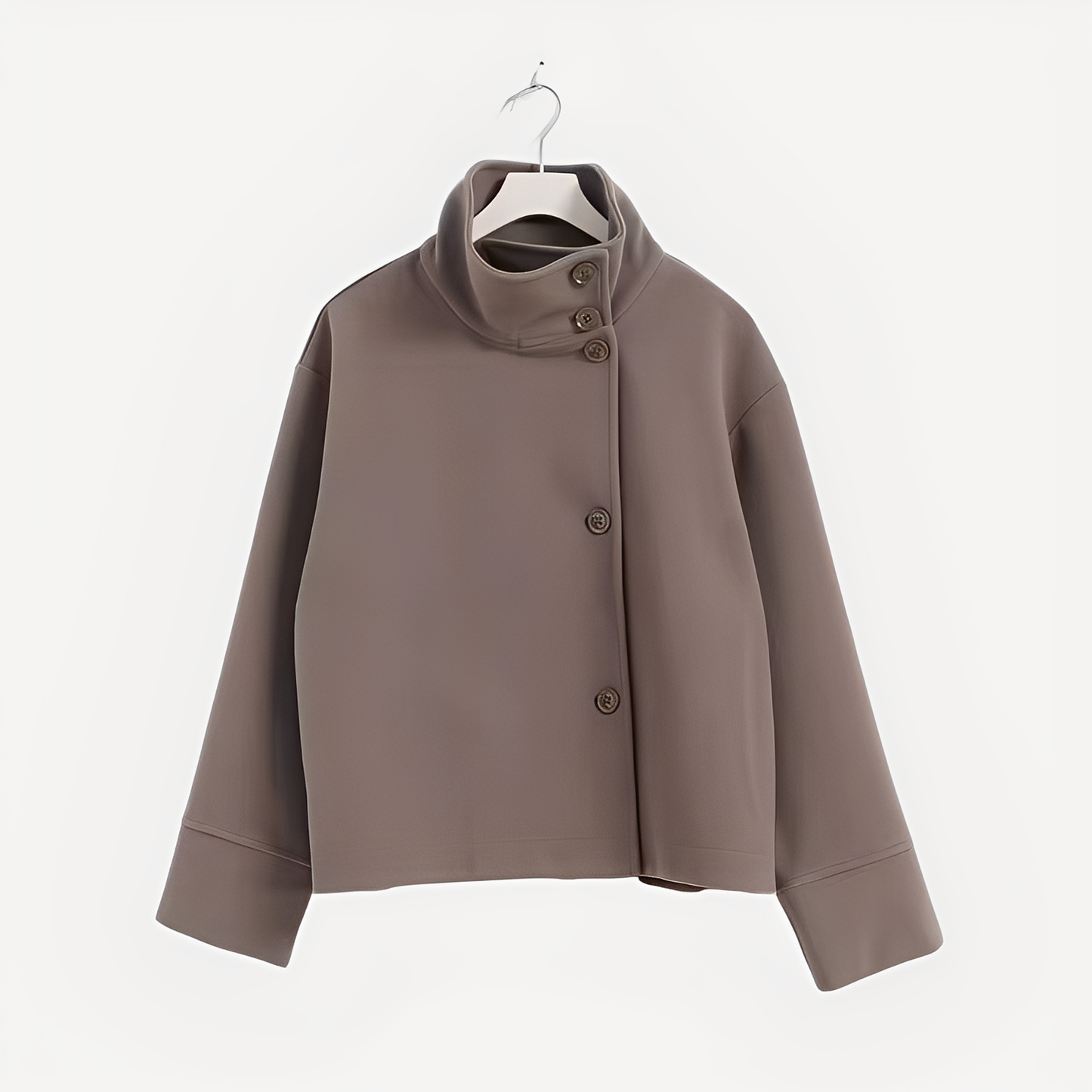 Carolyn - Stylowa, jednorzędowa damska kurtka wełniana