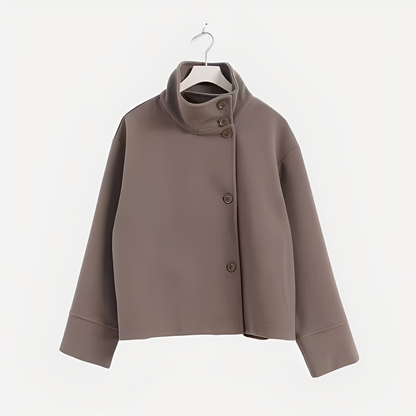 Carolyn - Stylowa, jednorzędowa damska kurtka wełniana