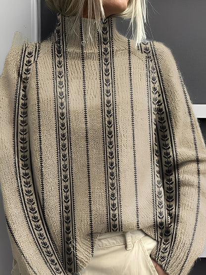 Giselle - Modny, kolorowy sweter z golfem dla kobiet