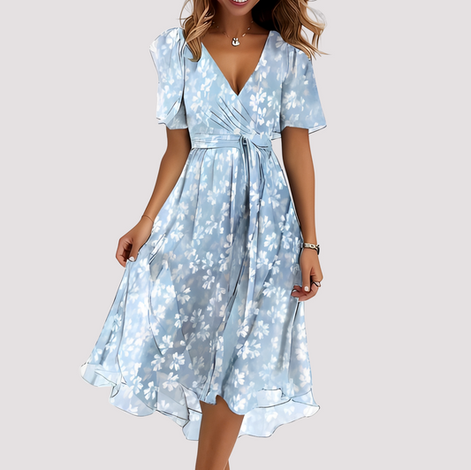 Rebecca - Elegantes Midi-Kleid mit Blumenmuster für Damen