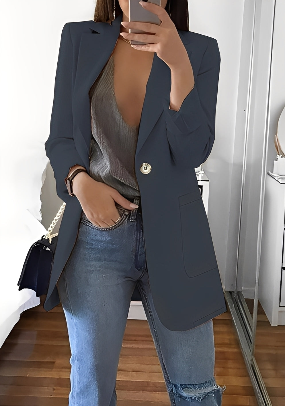 Stephanie - Elegancki, wąski żakiet damski