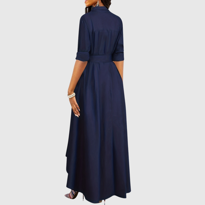 Livienne – Maxikleid Elegant mit Tailliertem Gürtel