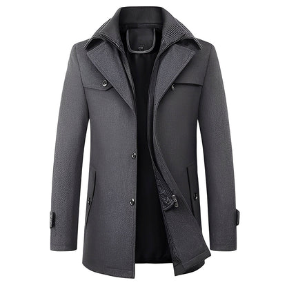 Laurentin - Elegante lungo cappotto invernale da uomo con bottoni