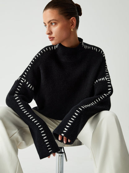 Theresa – Lässiger, lockerer Rollkragenpullover