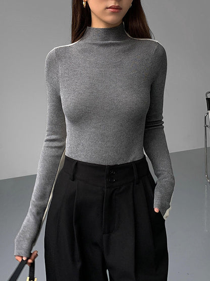 Tabea – Wendedetail Stricktop in zwei Farbtönen