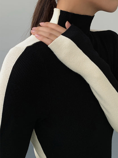 Tabea – Wendedetail Stricktop in zwei Farbtönen