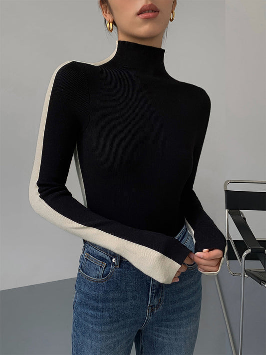 Tabea – Wendedetail Stricktop in zwei Farbtönen