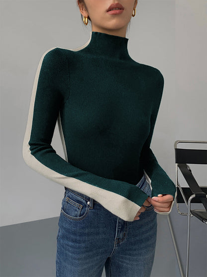 Tabea – Wendedetail Stricktop in zwei Farbtönen