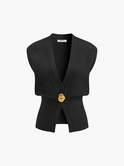 Annalena – Vest with V-neck and buttons