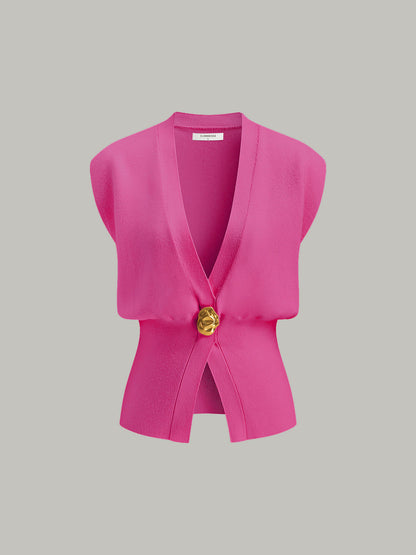 Annalena – Vest with V-neck and buttons