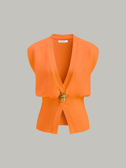 Annalena – Vest with V-neck and buttons