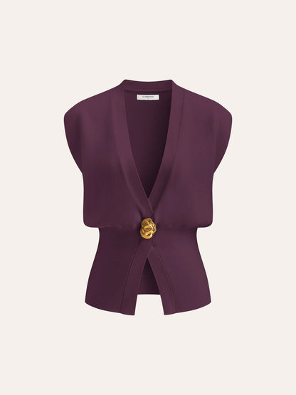 Annalena – Vest with V-neck and buttons