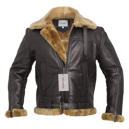 Benjamín - Lockere Bomberjacke aus Schaffell-Leder