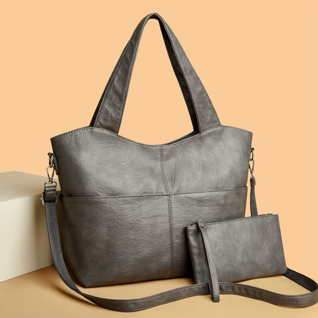 Gabbie – Elegante strukturierte Tasche mit doppeltem Schulterriemen