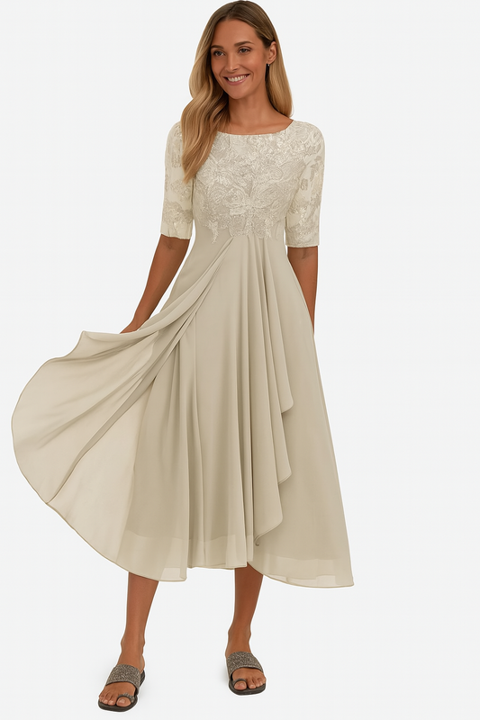 Ximena - Schickes Damen-Spitzenkleid Knielang