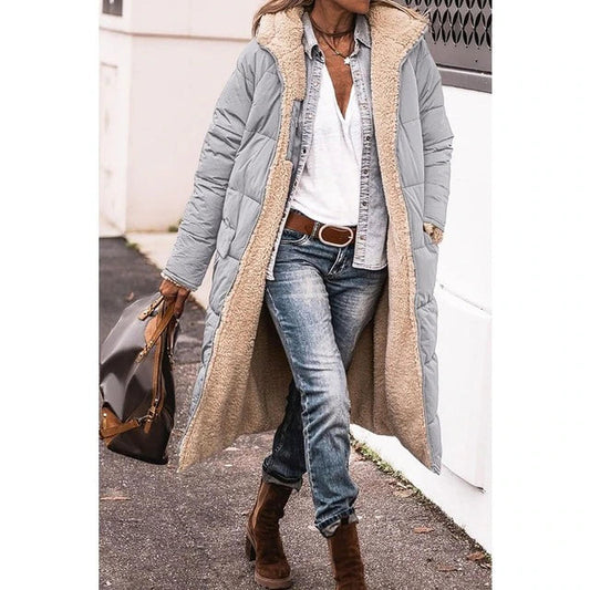 Ariadna - Lange, umkehrbare Winterjacke für Damen
