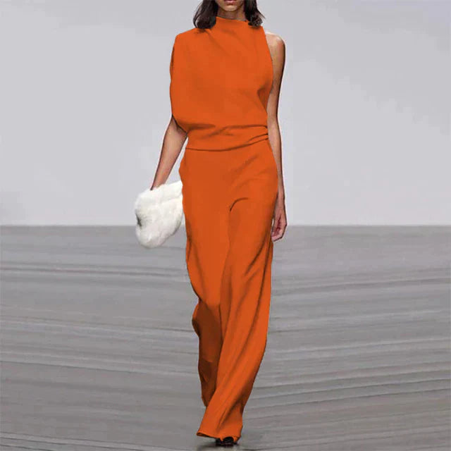 Sloane – Ärmelloser, einfarbiger, rückenfreier Jumpsuit