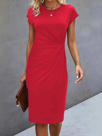 Reilly – Feminin geschnittenes Midikleid mit Knotendetail vorn