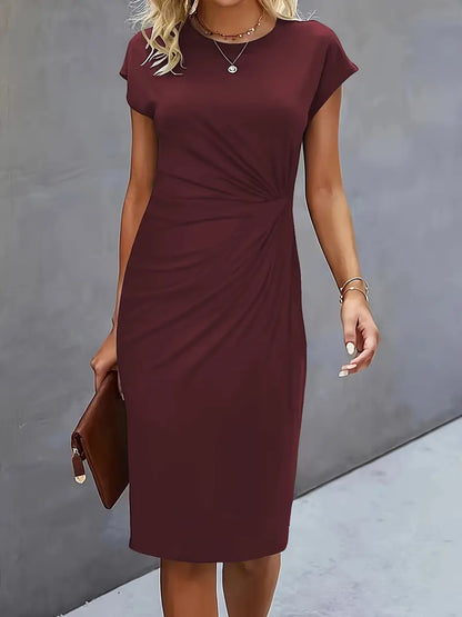 Reilly – Feminin geschnittenes Midikleid mit Knotendetail vorn