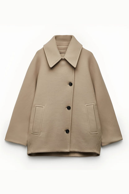 Elena – Manteau en laine oversize à double boutonnage