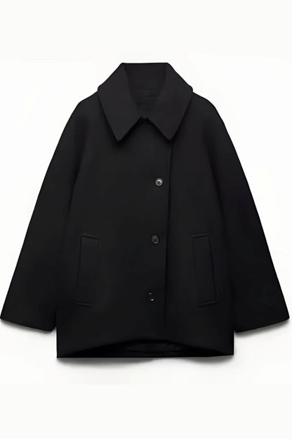 Elena – Manteau en laine oversize à double boutonnage