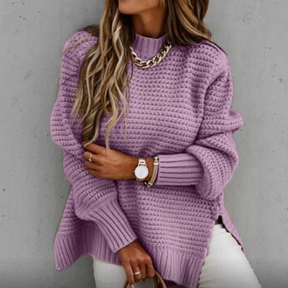 Thistle - Herbstpullover mit Halbem Kragen gestrickt